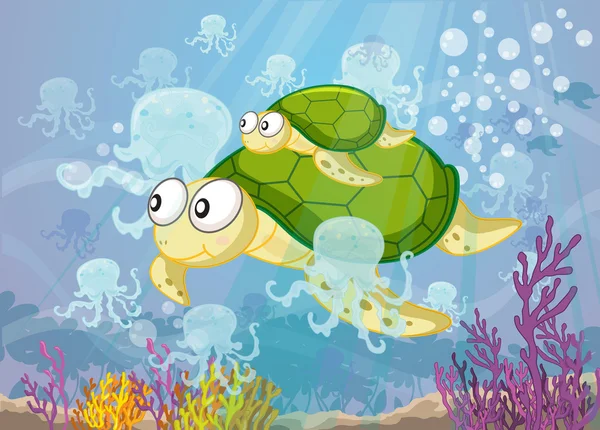 Su kaplumbağası — Stok Vektör