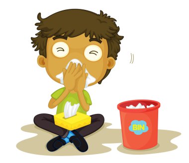 snizzing boy clipart