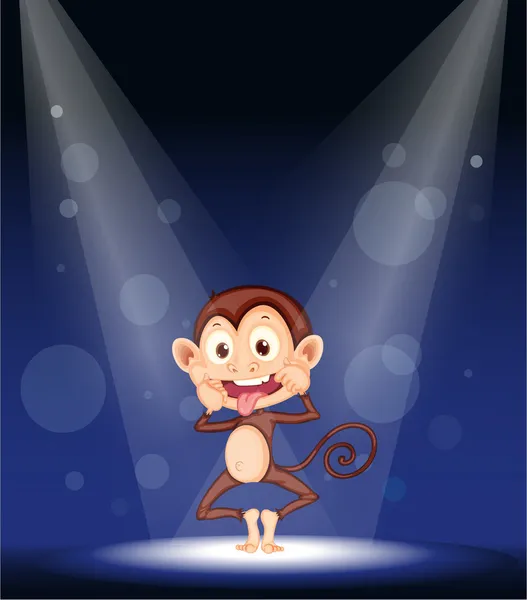En apa på scenen — Stock vektor