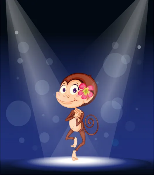 A monkey on stage — Stock Vector