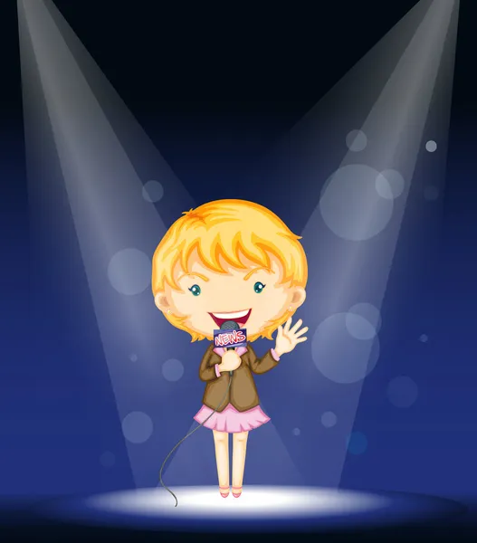A girl performing on stage — Stock Vector