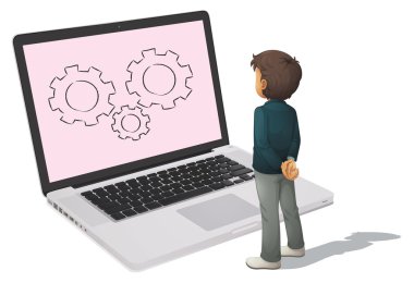 man and laptop clipart