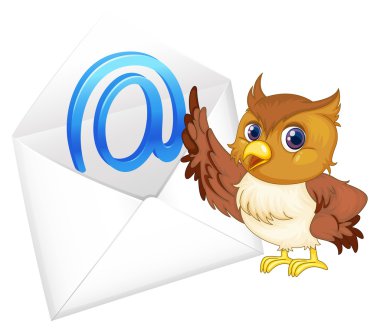 owl with mail envelop clipart