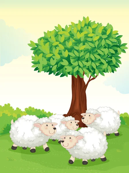 羊下树 — 图库矢量图片