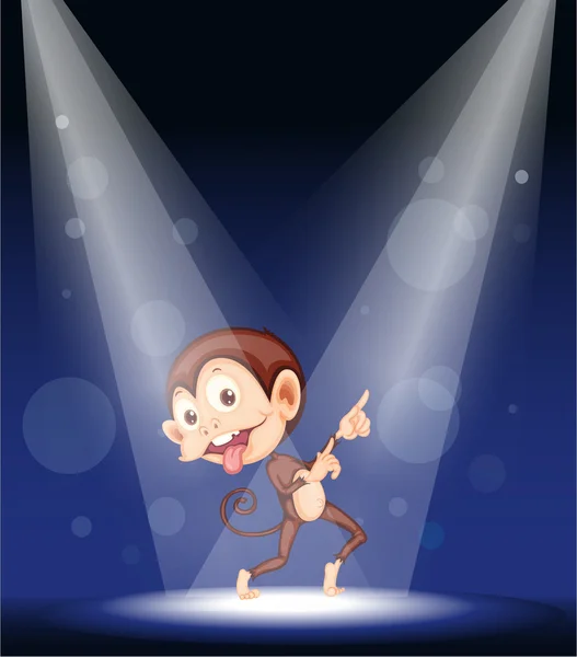 A monkey on stage — Stock Vector