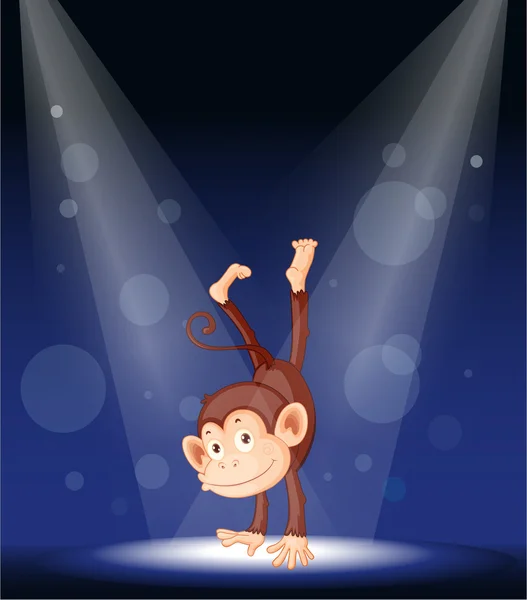 Una scimmia sul palco — Vettoriale Stock
