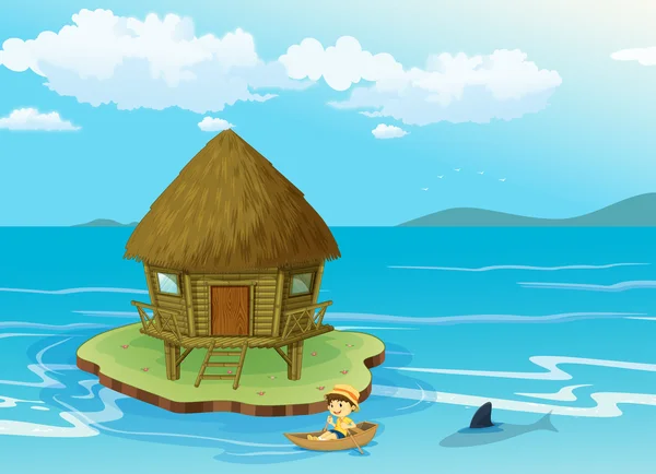 Maison sur l'eau — Image vectorielle