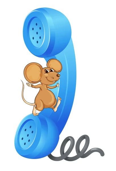 A mouse with receiver — Stock Vector