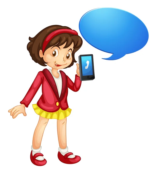 Девушка с мобильным телефоном — стоковый вектор