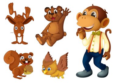 Brown animal collection clipart