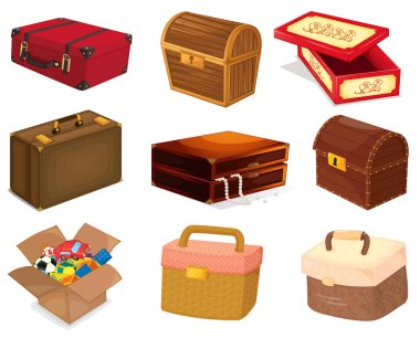 Bags and boxes clipart