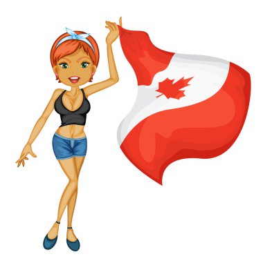 Canadian girl clipart