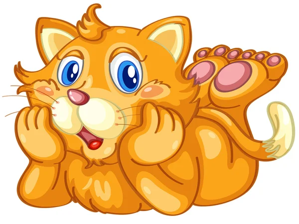 Illustration de chat isolé allongé — Image vectorielle