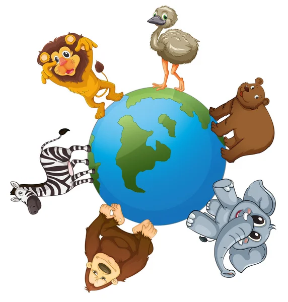 Various animals on earth — Stock Vector
