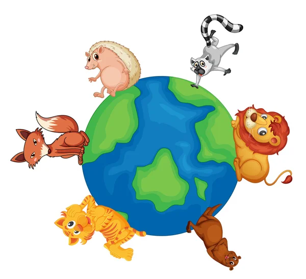 Various animals on earth — Stock Vector