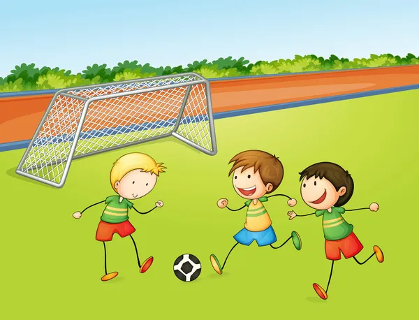 Chicos jugando fútbol — Archivo Imágenes Vectoriales