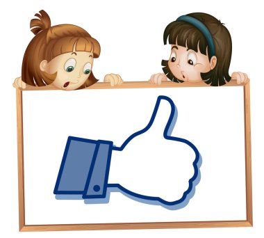 girls showing thumb picture clipart