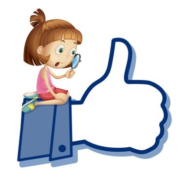 girl watching thumb picture clipart