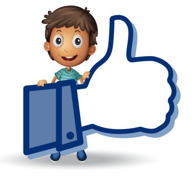 boy showing thumb picture clipart