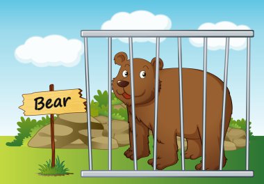 bear in cage clipart