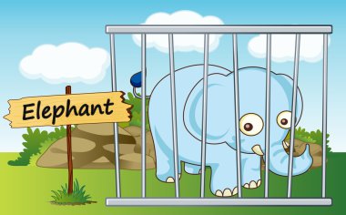 elephant in cage clipart