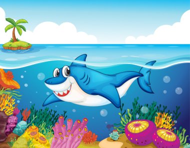 shark fish in sea clipart