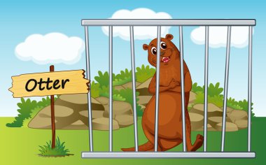 otter in cage clipart