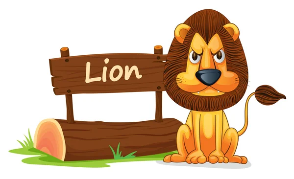 Λιοντάρι και όνομα πλάκα — Διανυσματικό Αρχείο