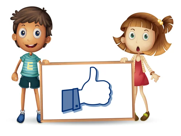Kids showing thumb picture — Stock Vector