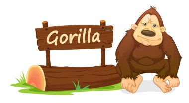 gorilla and name plate clipart