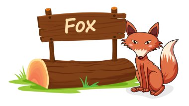 fox and name plate clipart