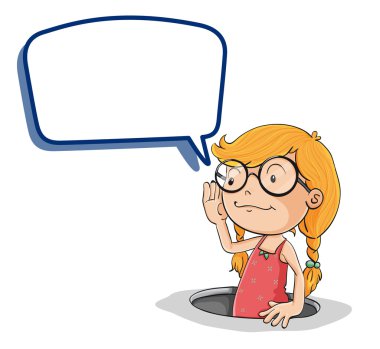 girl with callout clipart