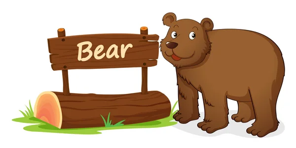 Bear and name plate — Stock Vector