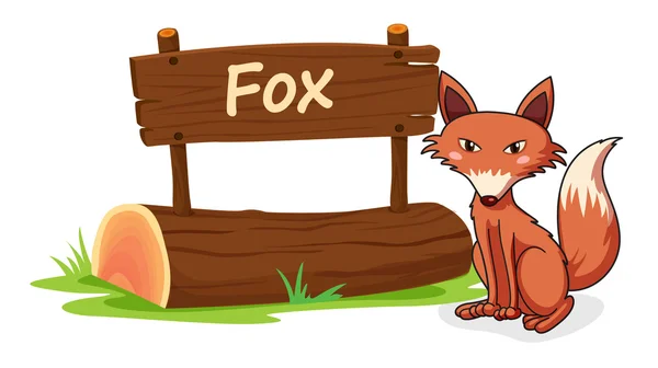Fox и табличка с названием — стоковый вектор