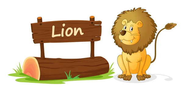 Lion and name plate — Stock Vector