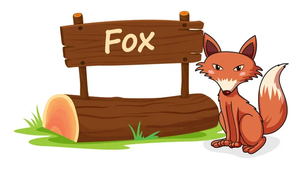 Fox and name plate Stock Vector