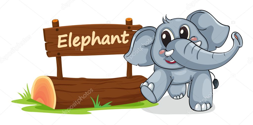 elephant and name plate