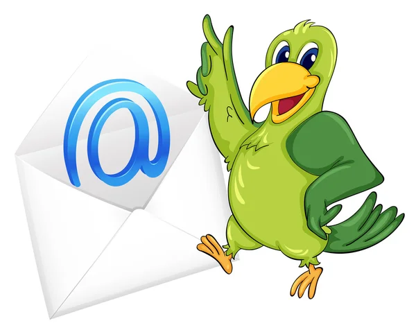 Fågel med mail omsluta — Stock vektor