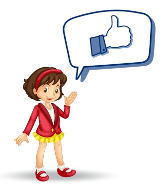 girl with callout and thumb clipart