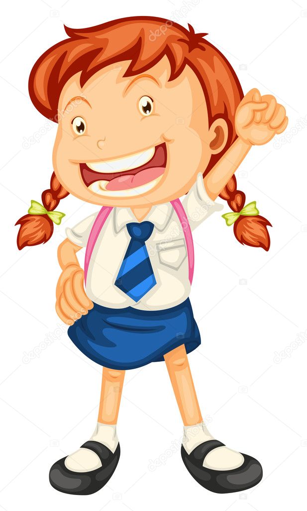 A girl going to school — Stock Vector © interactimages #12140354