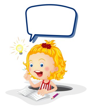 a girl and call out clipart