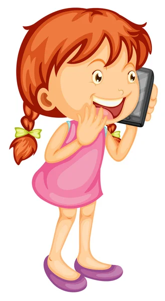 A girl talking on mobile — Stock Vector