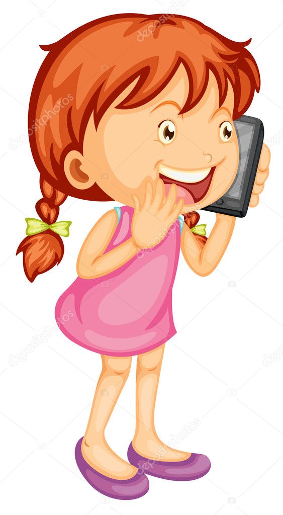 A girl talking on mobile Stock Vector Image by ©interactimages #12197153