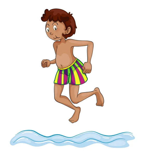 Een jongen in het water duiken — Stockvector
