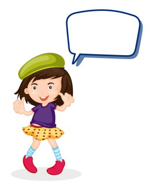 a girl and call out clipart