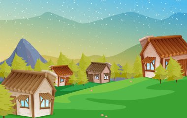a colony of houses clipart