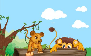 cub and lion clipart
