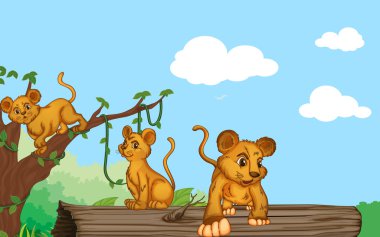 a group of cubs clipart