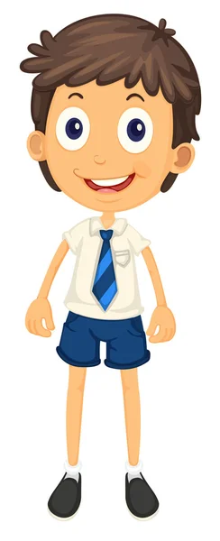 Un chico con uniforme escolar — Vector de stock