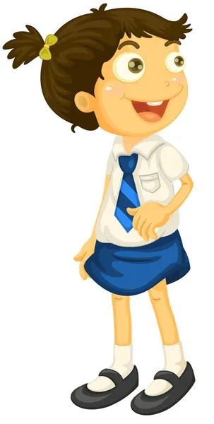 A girl in school uniform — Stock Vector